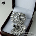 5x3.5CM Square Flower Clip-On Rhinestones Shoe Clip with Metal Clip Jewelry Accessories for Shoes Bags Hat